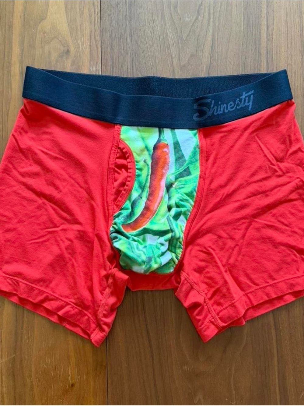 NWT Shinesty Men’s Red Boxer Briefs with Chili Print Pouch- Size: XL